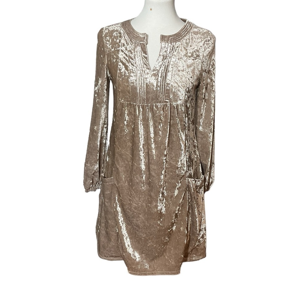 Women’s Robert Louis Crushed Velvet Long Sleeve Mini Dress Size Small